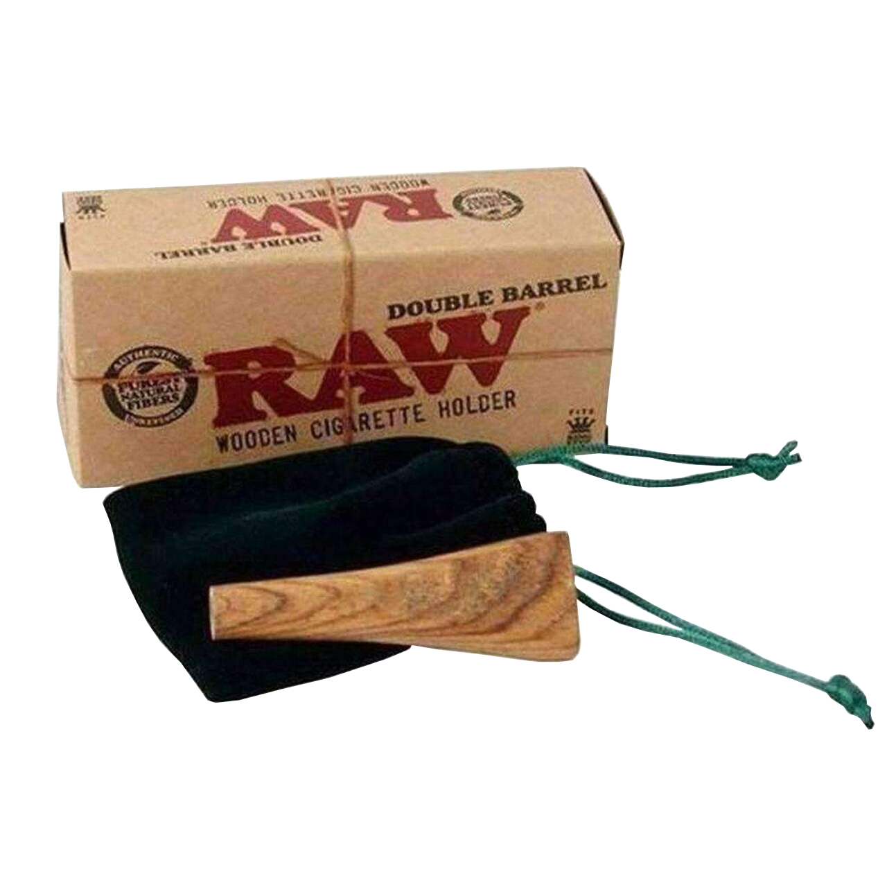 RAW Double Barrel Wooden Cigarette Holder 1 1/4