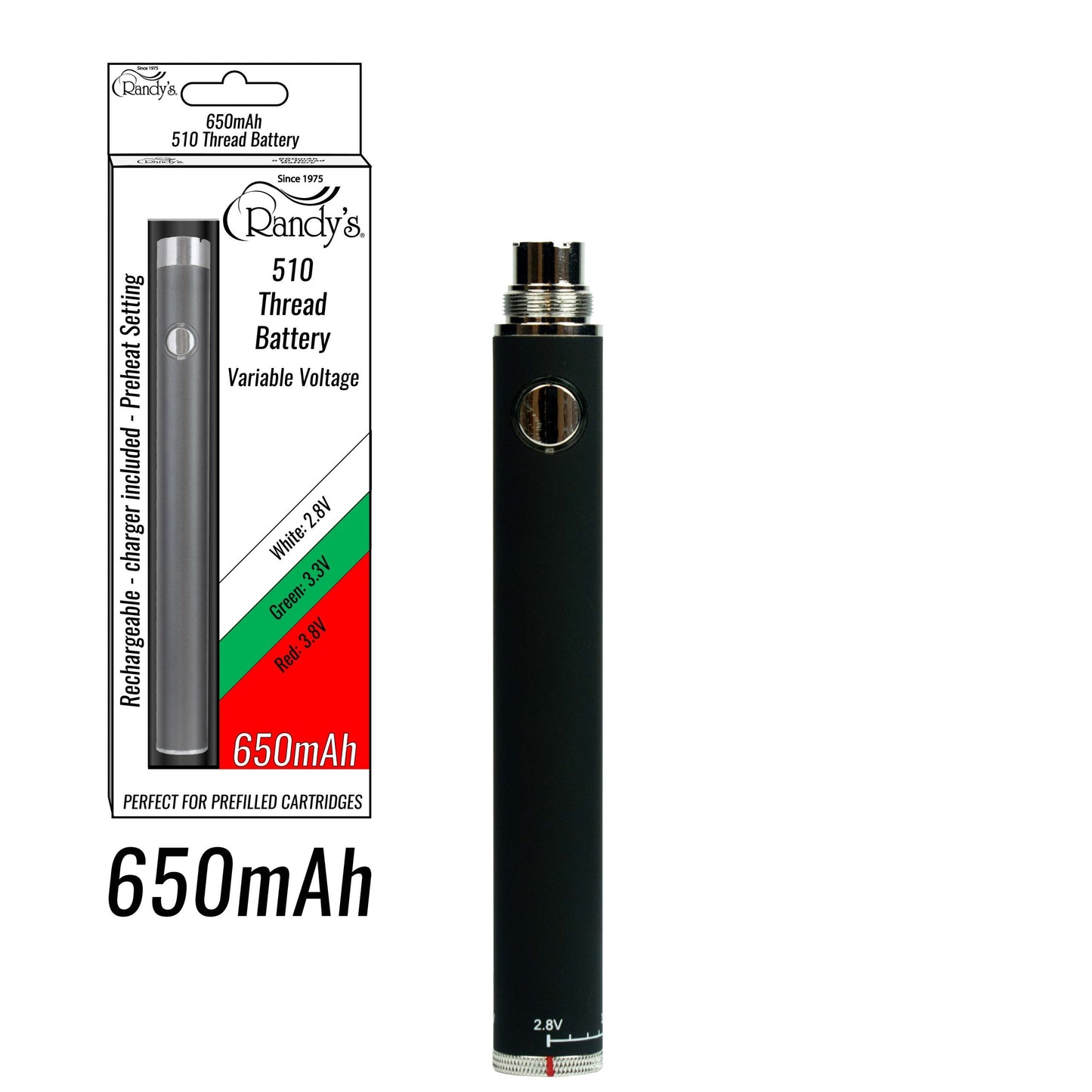 Randy's 510 Thread 650 mAh Battery