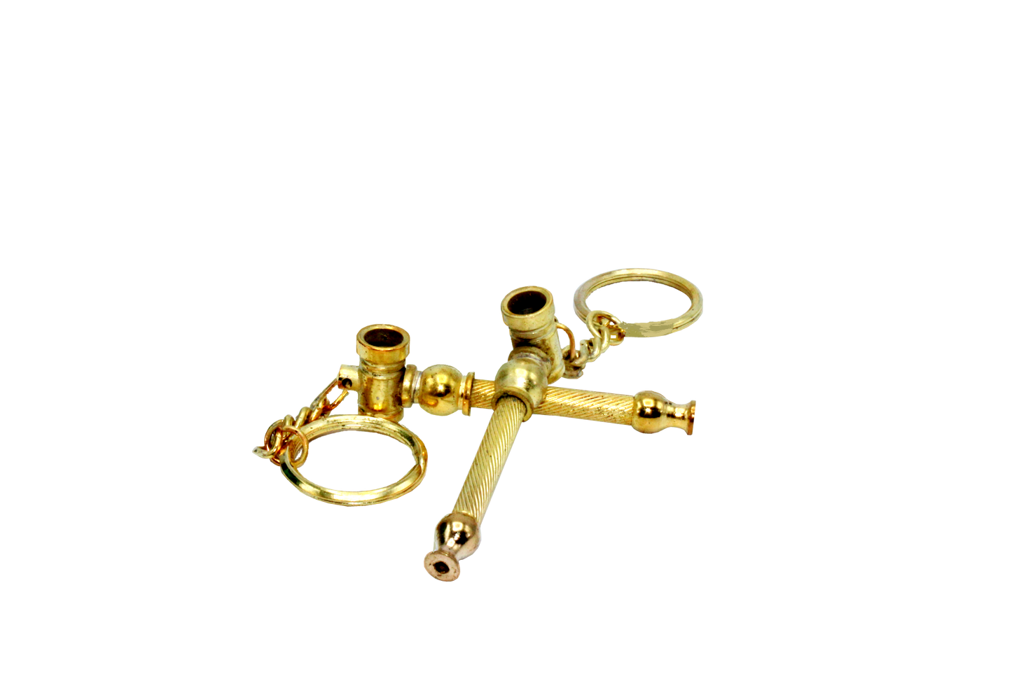 Gold And Silver Metal Keychain Pipe 2Pk