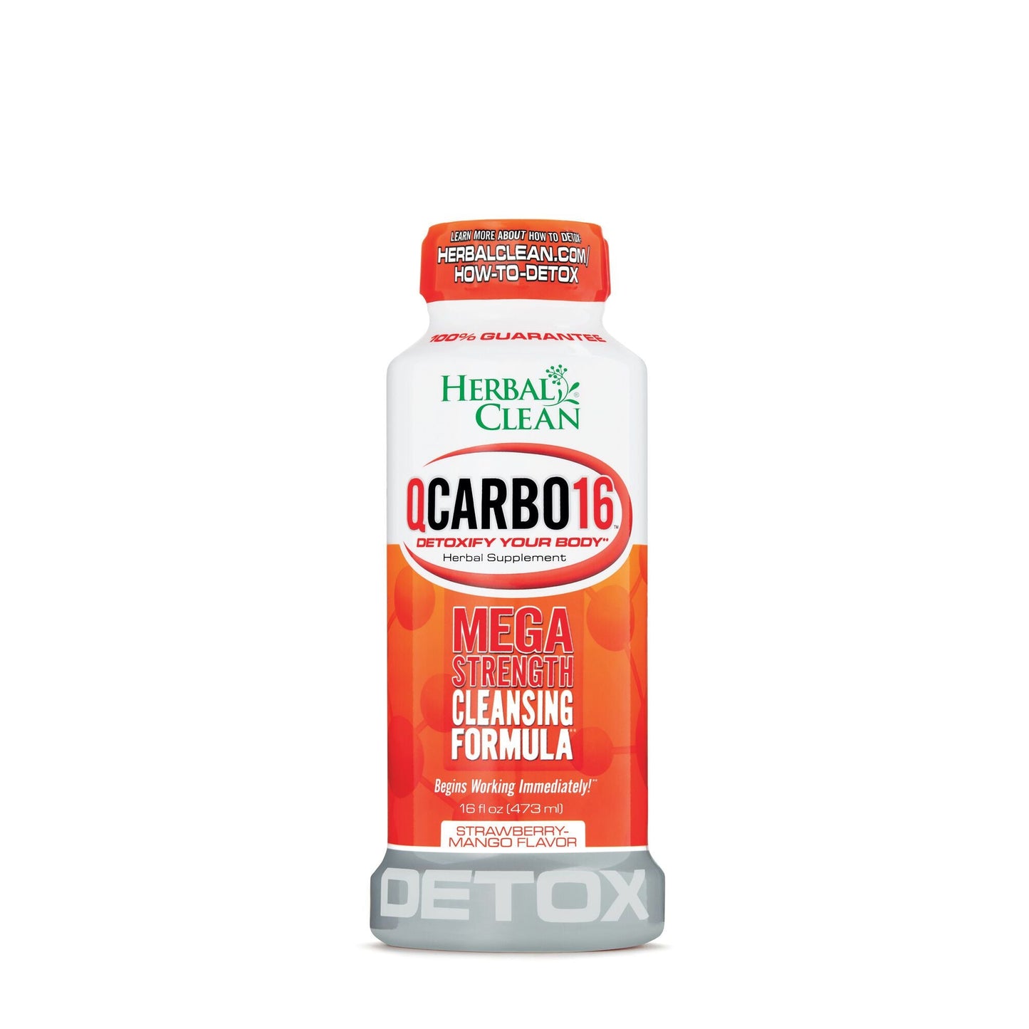 Herbal Clean QCarbo16 Same-Day Premium Detox Drink 16 FL Oz