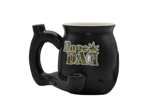 Premium Roast & Toast Ceramic Mug Pipe Dope Dad Black Mug