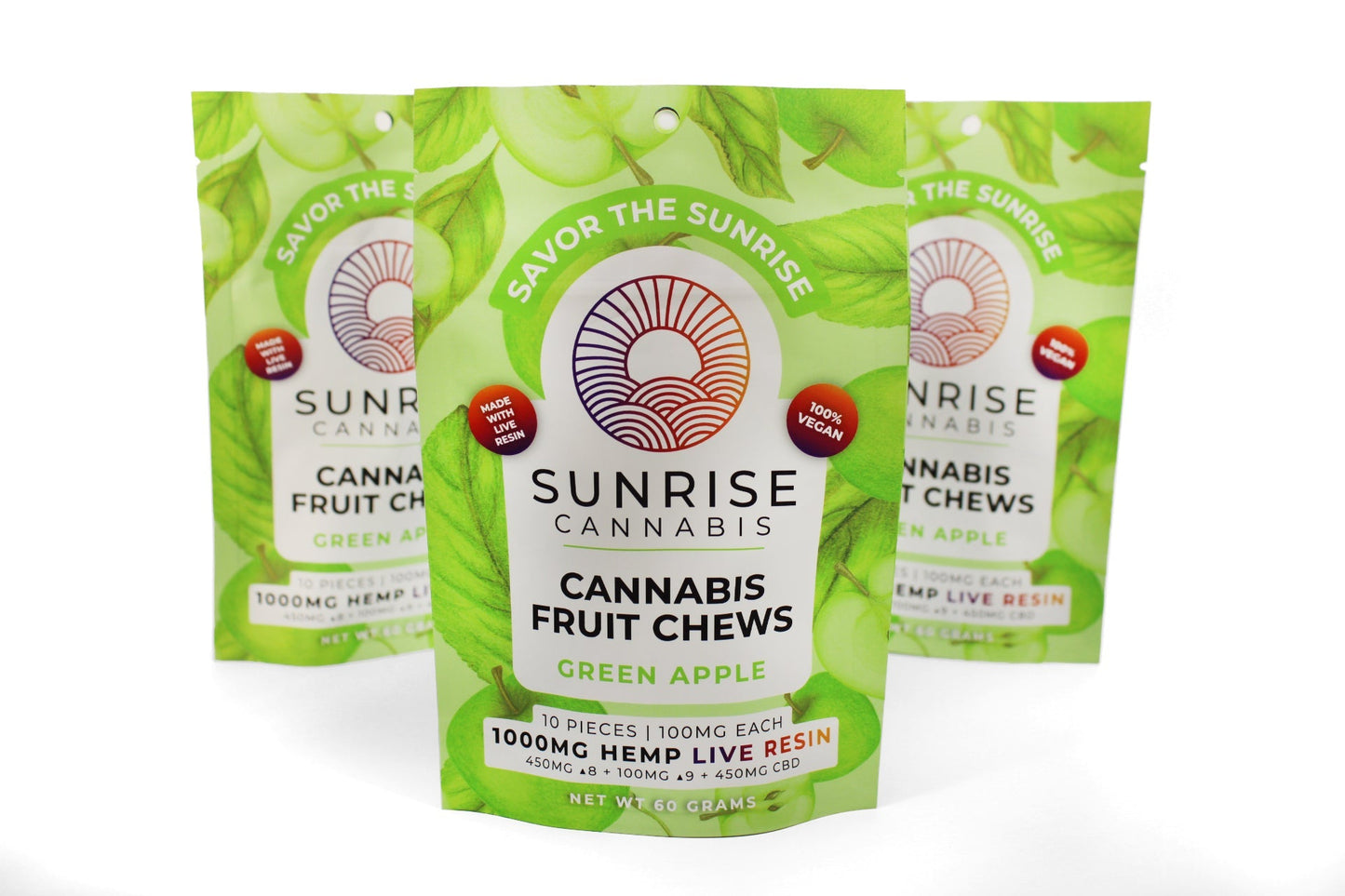 SUNRISE SWEET 1000MG LIVE RESIN FRUIT CHEWS 10CT