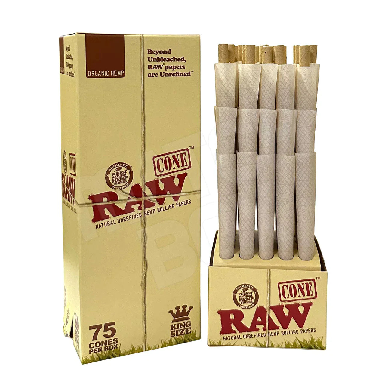 RAW - ORGANIC HEMP CONES 75CT KING SIZE