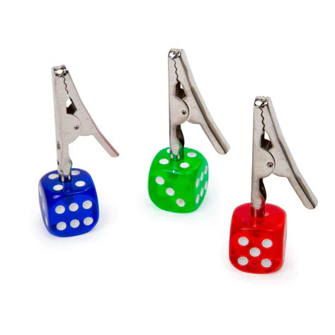 DICE ROACH CLIP ASSORTED COLORS -10PC