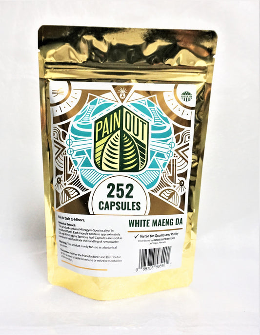 Pain Out - White Maeng Da Kratom - 252 Capsules