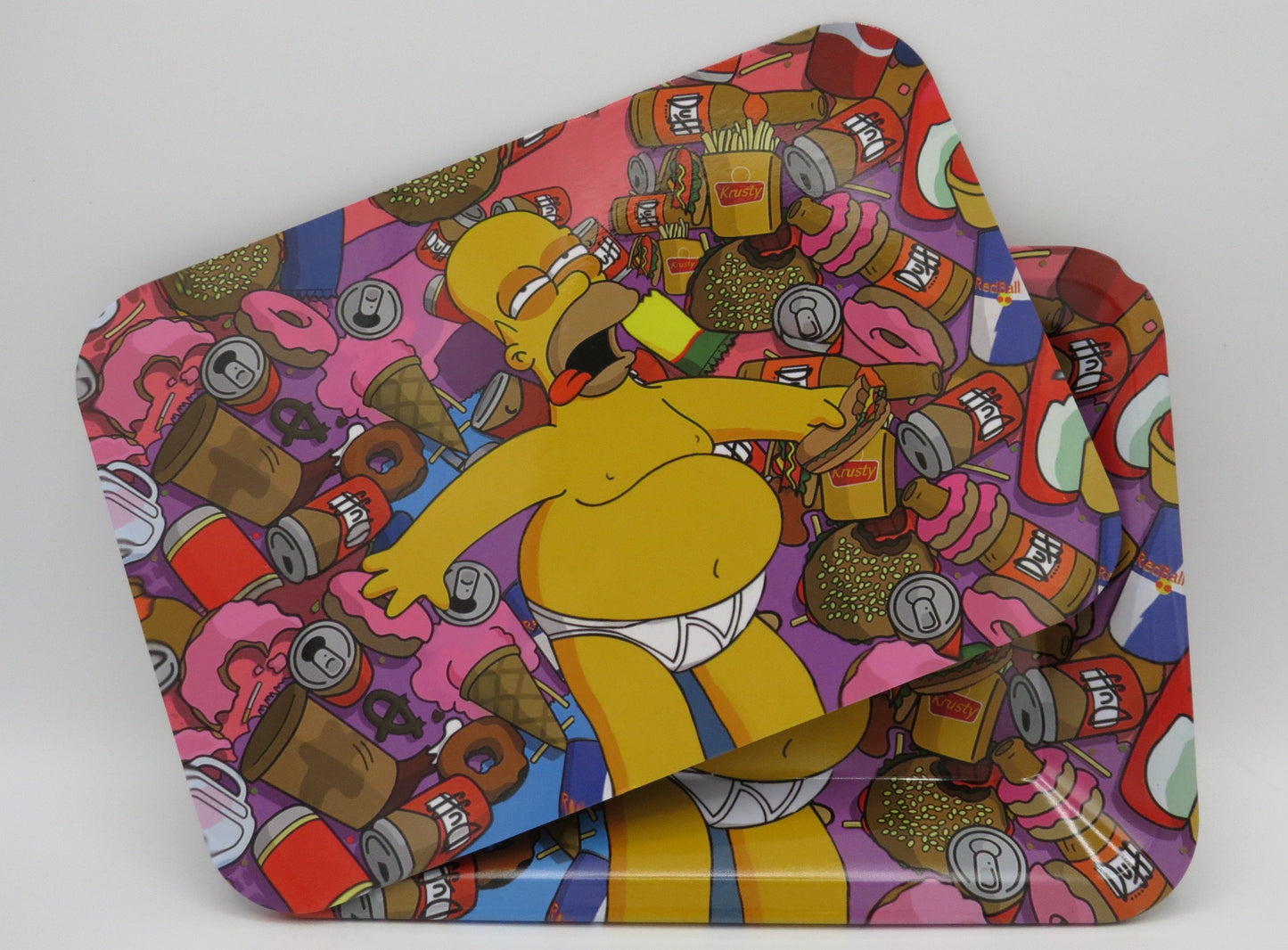 Homer In Food Coma - Rolling Tray With Magnetic Lid