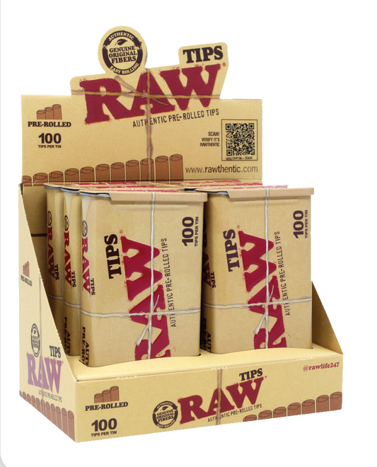 RAW-PRE ROLLED TIPS TIN 6CT