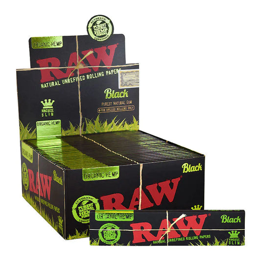 RAW-BLACK ORGANIC HEMP PAPER KING SIZE SLIM 50CT