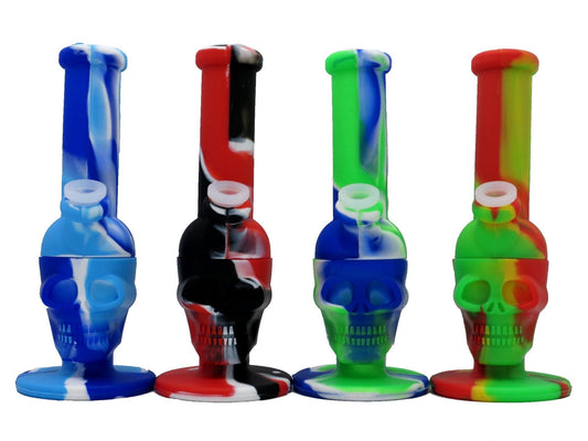 Skull - Silicone Water Pipe 11"