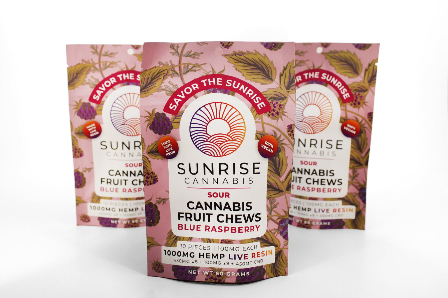 SUNRISE SOUR 1000MG LIVE RESIN FRUIT CHEWS 10CT