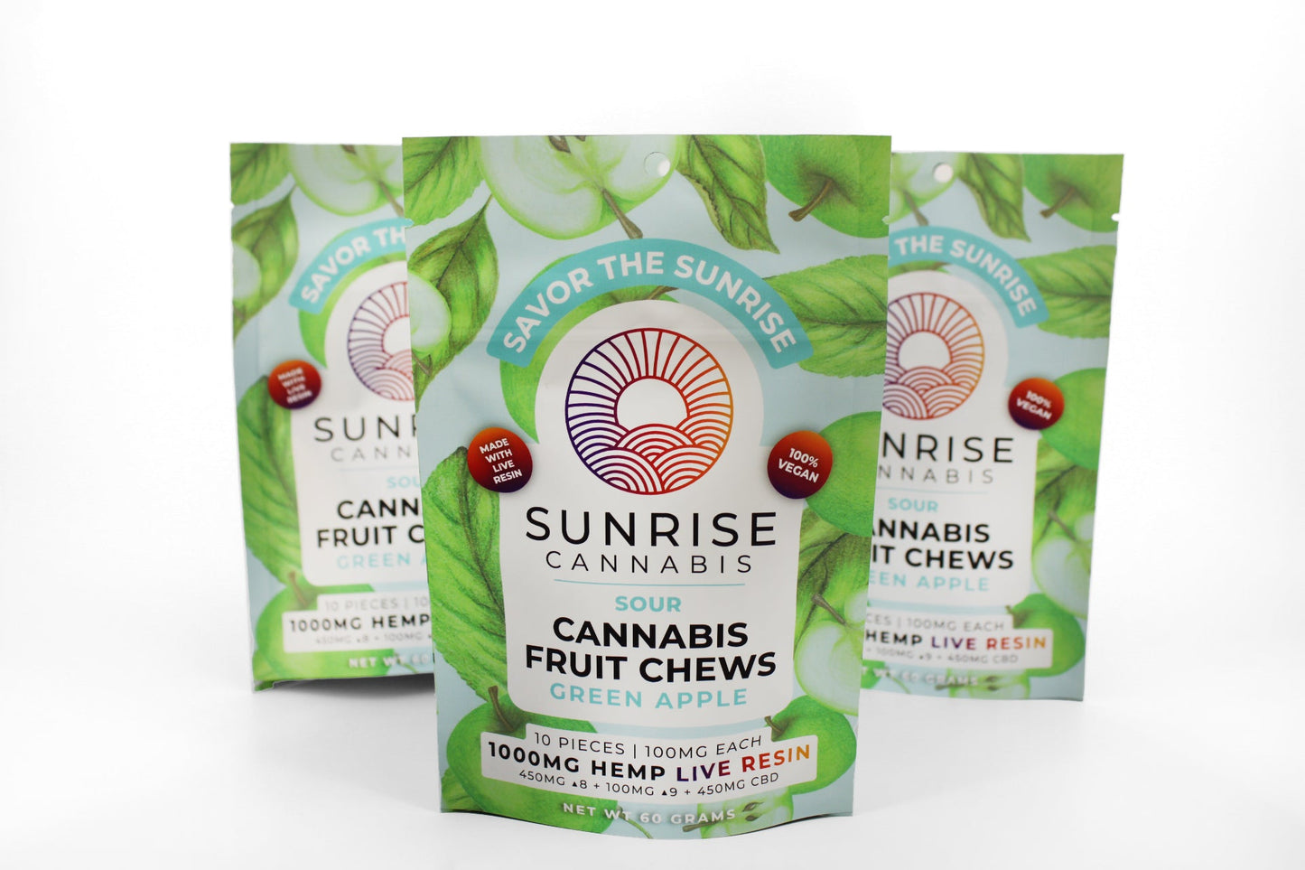 SUNRISE SOUR 1000MG LIVE RESIN FRUIT CHEWS 10CT