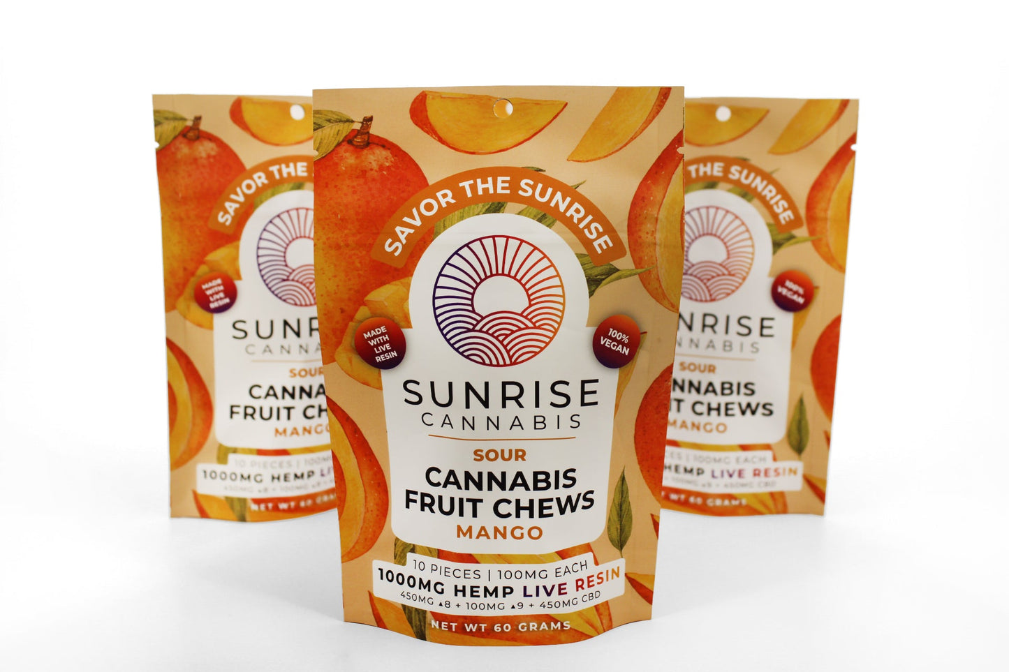 SUNRISE SOUR 1000MG LIVE RESIN FRUIT CHEWS 10CT