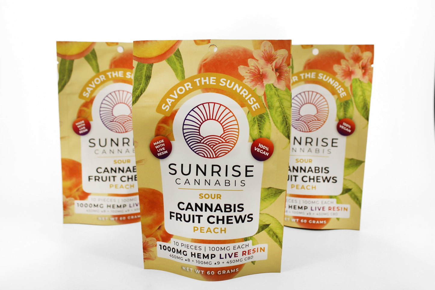 SUNRISE SOUR 1000MG LIVE RESIN FRUIT CHEWS 10CT