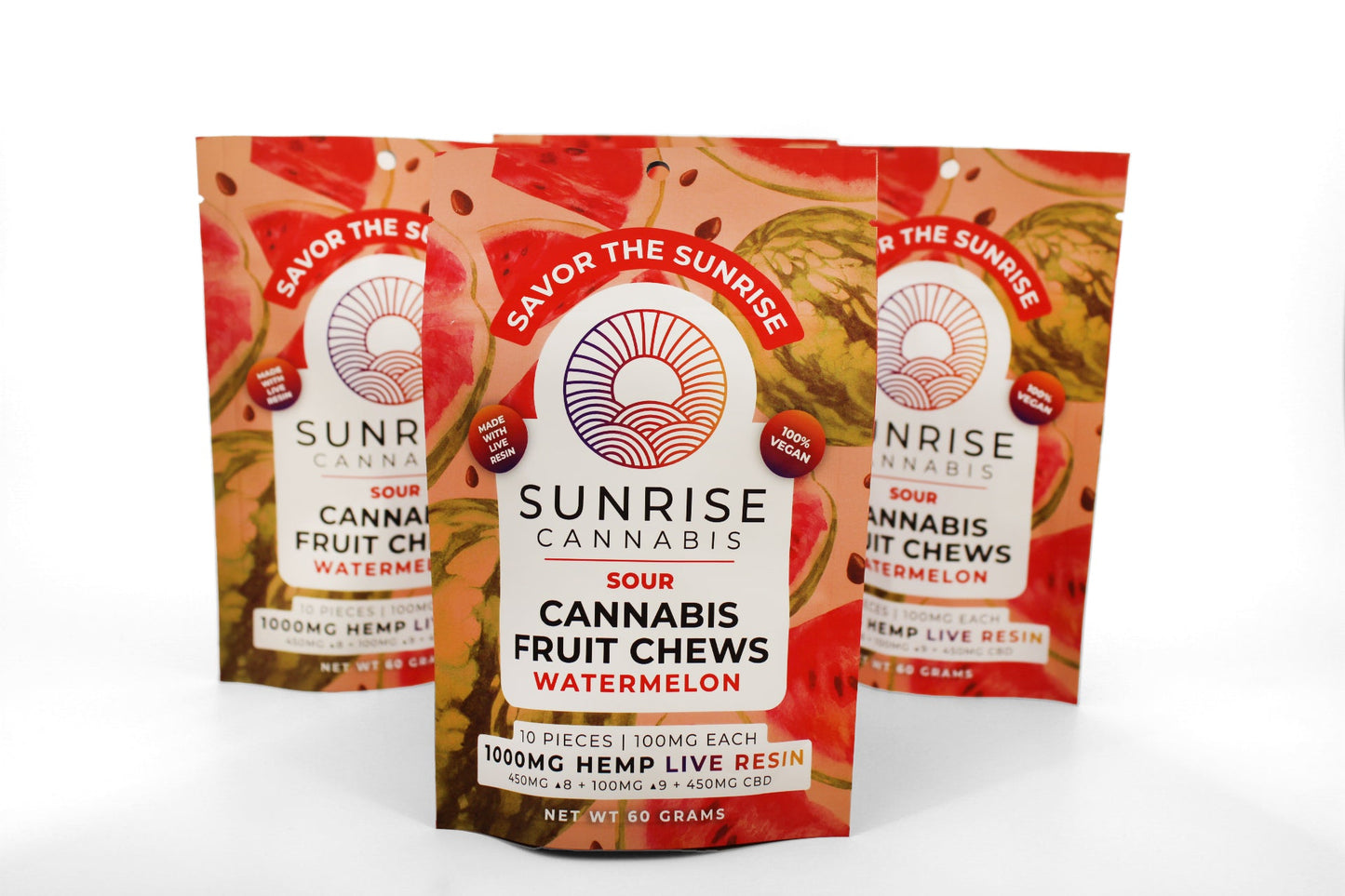 SUNRISE SOUR 1000MG LIVE RESIN FRUIT CHEWS 10CT