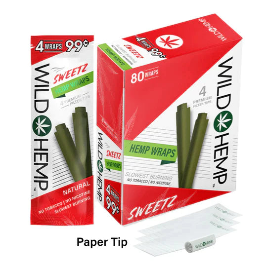 WILD HEMP HEMP WRAPS 20CT-4 premium filter tips