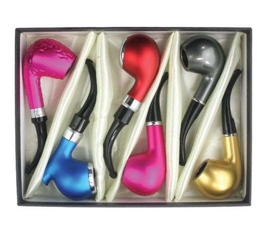 SHERLOCK PIPE GIFT SET 6PC ASSORTED NEON