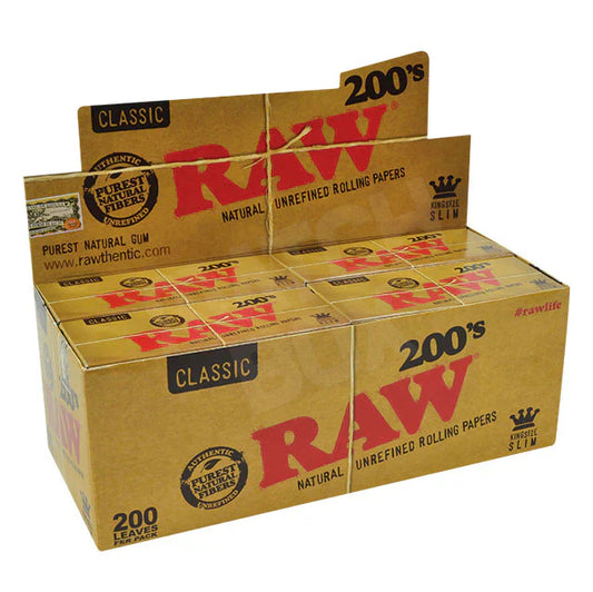 RAW-200'S KING SIZE SLIM ROLLING PAPERS 200CT