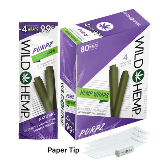 WILD HEMP HEMP WRAPS 20CT-4 premium filter tips