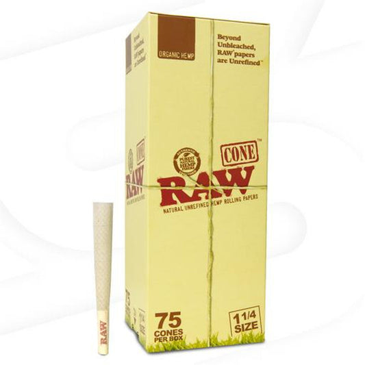 RAW-ORGANIC CONES 75CT 1 1/4